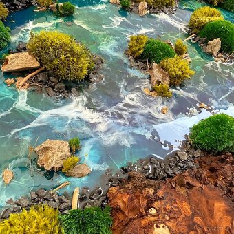 Machový obraz s epoxidom a drevom z očkového topoľa 63,5cm - 6