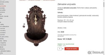 zahradne kovove umyvadlo 61cm medene - 40% - 6