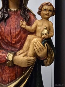 Socha Panny Márie s dieťaťom Ježišom polychrómovaná 57cm - 6