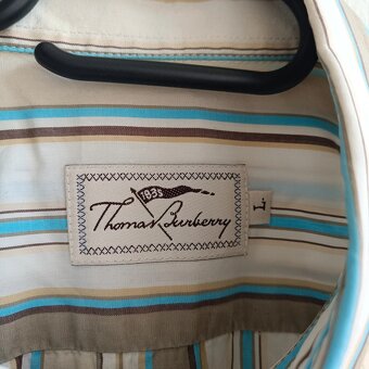 Thomas Burberry pruhovaná košeľa s krátkym rukávom L - 6