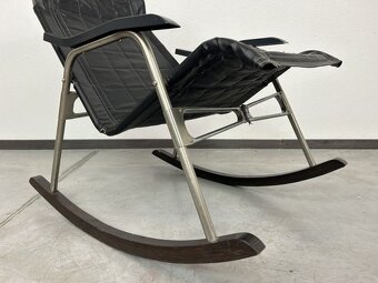 Japonské kožené skladacie hojdacie kreslo - 6