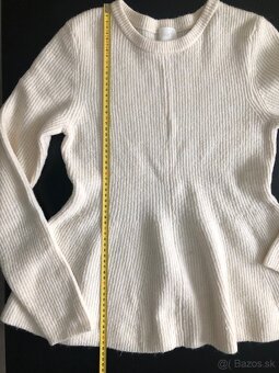 Biely vlnený sveter H&M, veľk. L - 6