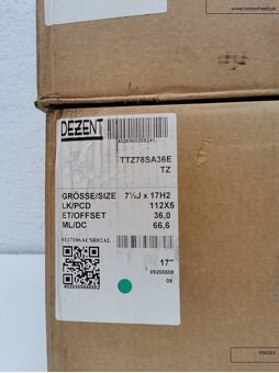 Nové Dezent Mercedes 7,5X17 ET36 5X112 Alu disky 1204 - 6