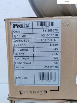 Proline 7,5x18 ET45 5X120 Silber Vw T5,T6 1215 - 6