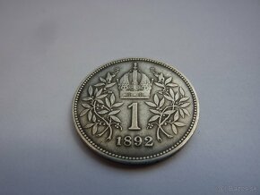R-U vzácna 1 koruna 1892 bz vo veľmi peknom stave - 6