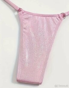 Krásne ružové trblietavé plavky v.M -ruzove - 6