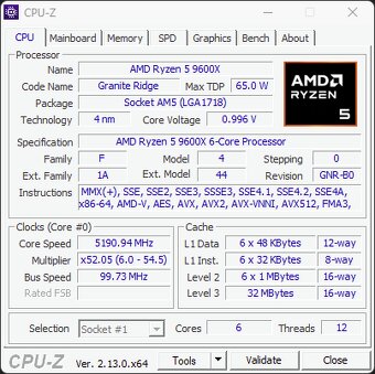 AMD Ryzen 5 9600X - 6