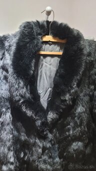 🧥 Kožuch zajačí pravý čierny (luxusný, dlhý) - 6