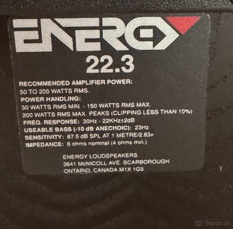 Predam kanadske reprosustavy Energy 22.3 - 6