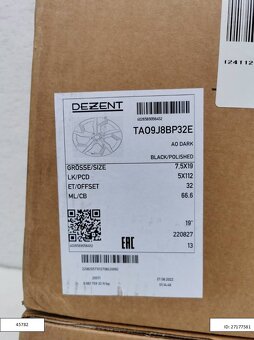 Mercedes EQC, GLC, E alu disky 7,5x19 5x112 ET32 1234 - 6