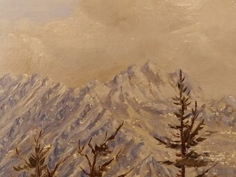Obraz Tatry cesta z Hrebienku ke Kamzíku 1932, olej 46x55 - 6