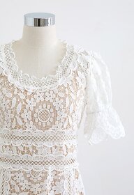 Chicwish biele čipkované šaty - 6
