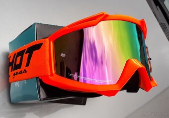 prilba helma okulare mx atv shot enduro žltá oranžová - 6