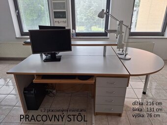 Kancelársky stôl 2-miestny vrátane šuflíkov - 6