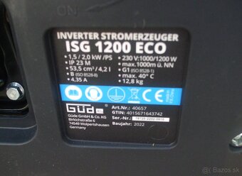 Inventorova elektrocentrala GUDE 1200W zanovna, aj na opravu - 6