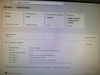 Herný počítač i5‑4570/8GB RAM/RX 560/250 SSD + 500 HDD - 6