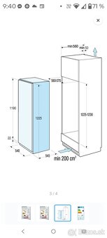 Predám vstavanú chladničku z malou mrazničkou - 6