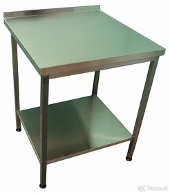 Nerezový stôl s policou + pracovný stôl s policami - 6