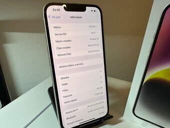 iPhone 14 128Gb White 100% Zdravie Batérie TOP STAV - 6
