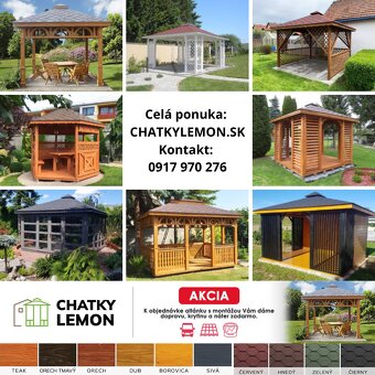 Kvalitný záhradný altánok na komplet od 2480€ - 6