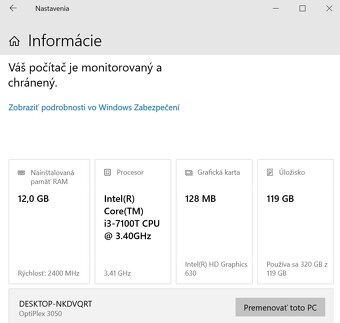 Dell Optiplex 3050 Mini PC Core i3 7100T - 6