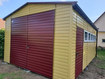 Plechová garáž / hala 5×6,5 m s výškou 2,5 m - 6