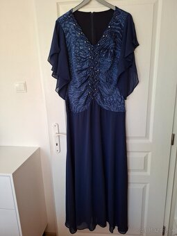 Šaty spoločenské modré 48 - 50 - 6