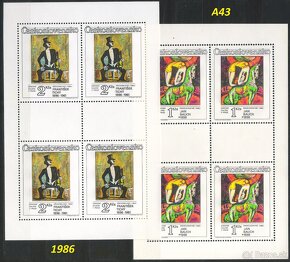 Poštové známky, filatelia: ČSSR 1945-92, aršíky - Umenie - 6