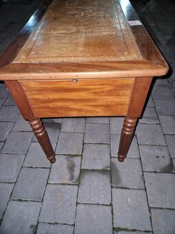 15 - Predám štýlový písací stôl s koženou pracovnou doskou - 6