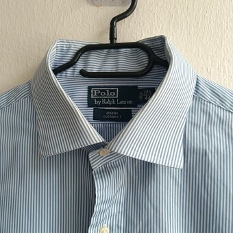 POLO Ralph Lauren modrá pruhovaná košeľa s dlhým rukávom XXL - 6