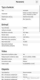 Predám SONY ZV 1F - 6