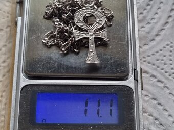 Strieborná retiazka,s Nílským krížom. - 6