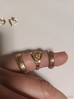 zlaté náušnice Prstene 16 17 19 20mm - 6