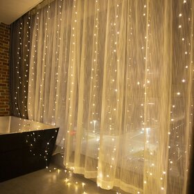 Dekorativny LED zaves 3x3m tepla/studena biela - 6