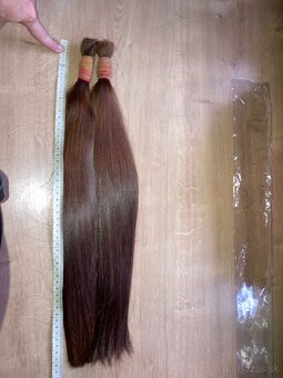 Predám ľudské vlasy na napájanie  53 cm, medena farba - 6
