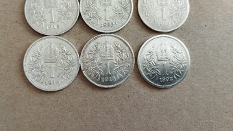 9ks starých korun - Stříbrné korony konvolut, sbierka, inves - 6