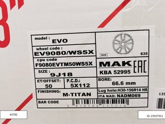 9J R18 5x112 ET50 Mercedes A, B, C, CLA alu disky 1210 - 6