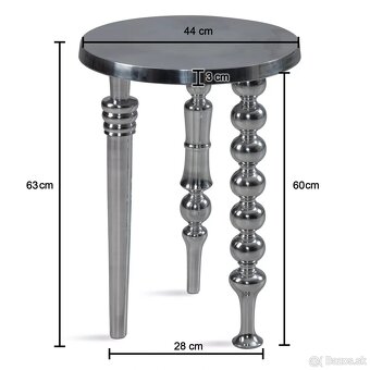 Konferenčný stolík/ príručný stolík strieborný aluminium - 6