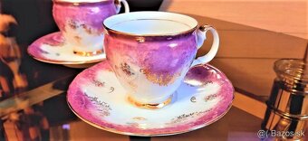 Dvojset porcelánových šálok s tanierikmi,taniere,dózičky,váz - 6