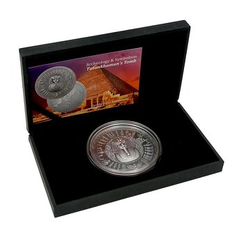 Stříbrná mince 3 oz Tutanchamonova hrobka 2022 Antique Stand - 6