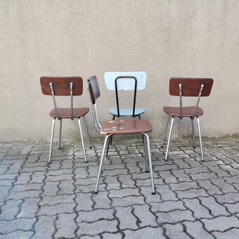 Retro kovove stolicky 4ks Vintage - 6