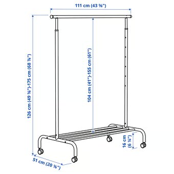 RIGGA Vešiak na šaty IKEA, biely - 6