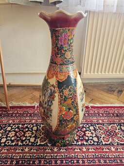 Dekoratívna porcelánová váza 72 cm – ručne maľovaná, orient - 6