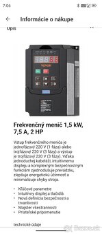 Frekvenčný menič Vevor 1.5kw - 6