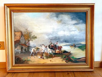 Starý velký obraz, olejomalba - 6