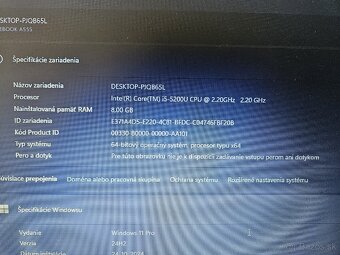 Predám Fujitsu Lifebook A555 - 6