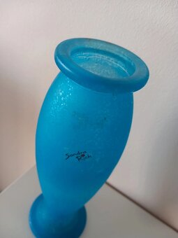 Staršia modrá váza s efektom orosenia 24x4 cm - 6