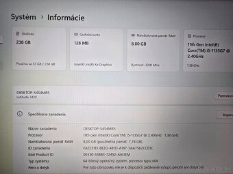 Dell Latitude 3420 s procesorom i5 11 generacie 8gb ram a 25 - 6