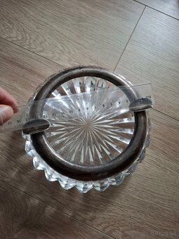 Krištáľový popolník so strieborným okrajom - 6