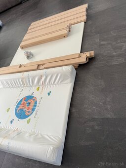 SNIGLAR ikea Prebaľovací stôl / pult - buk s podložkou - 6